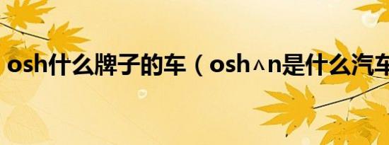 osh什么牌子的车（osh∧n是什么汽车标志）