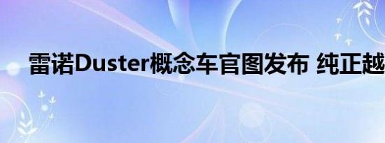 雷诺Duster概念车官图发布 纯正越野范