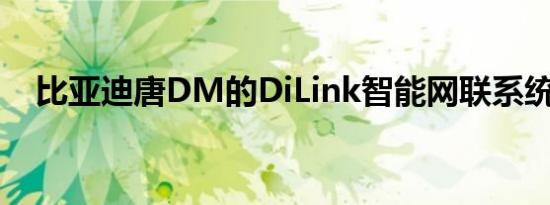 比亚迪唐DM的DiLink智能网联系统介绍