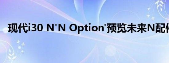 现代i30 N'N Option'预览未来N配件系列