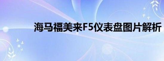 海马福美来F5仪表盘图片解析