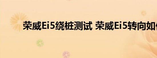 荣威Ei5绕桩测试 荣威Ei5转向如何