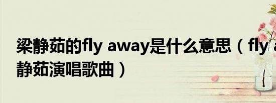 梁静茹的fly away是什么意思（fly away 梁静茹演唱歌曲）