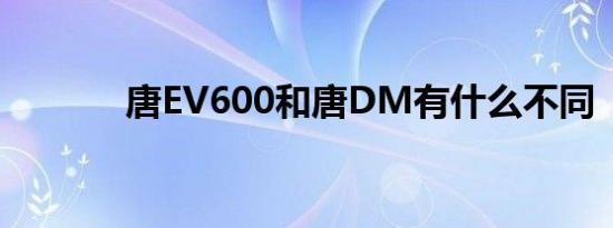 唐EV600和唐DM有什么不同 