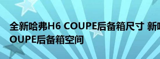 全新哈弗H6 COUPE后备箱尺寸 新哈弗H6COUPE后备箱空间