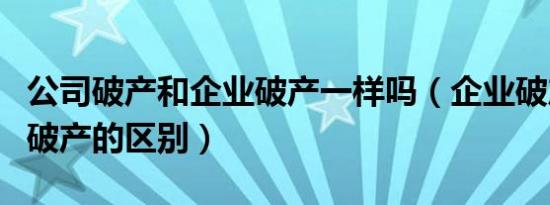 公司破产和企业破产一样吗（企业破产和城市破产的区别）