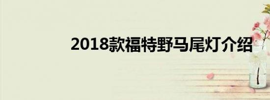 2018款福特野马尾灯介绍