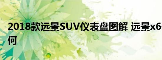 2018款远景SUV仪表盘图解 远景x6仪表盘如何 