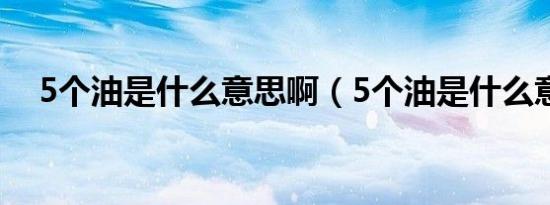 5个油是什么意思啊（5个油是什么意思）