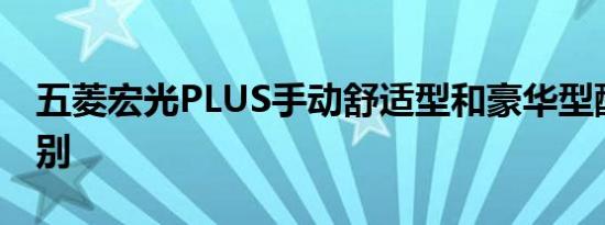 五菱宏光PLUS手动舒适型和豪华型配置的区别