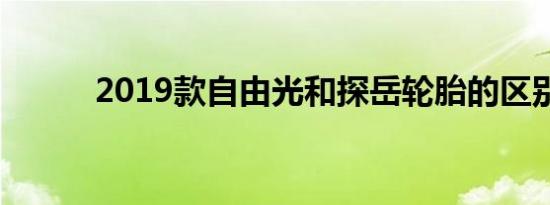 2019款自由光和探岳轮胎的区别