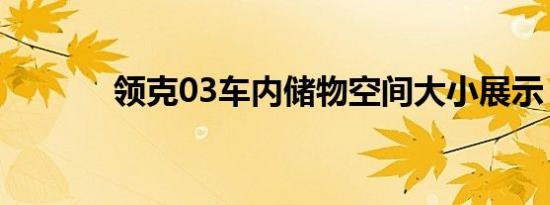 领克03车内储物空间大小展示