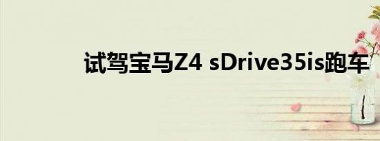 试驾宝马Z4 sDrive35is跑车