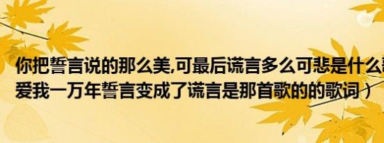 你把誓言说的那么美,可最后谎言多么可悲是什么歌（你说过爱我一万年誓言变成了谎言是那首歌的的歌词）