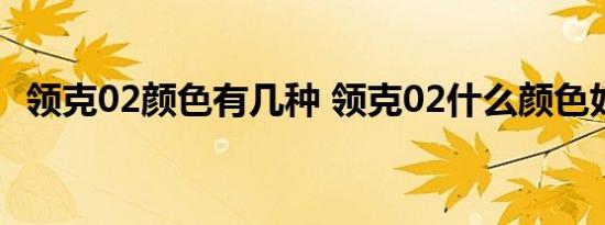 领克02颜色有几种 领克02什么颜色好看点