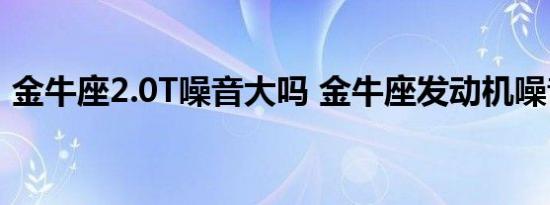 金牛座2.0T噪音大吗 金牛座发动机噪音如何