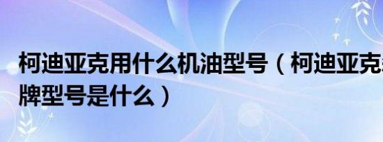 柯迪亚克用什么机油型号（柯迪亚克刹车油品牌型号是什么）