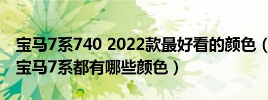 宝马7系740 2022款最好看的颜色（2018款宝马7系都有哪些颜色）