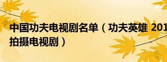 中国功夫电视剧名单（功夫英雄 2014年中国拍摄电视剧）