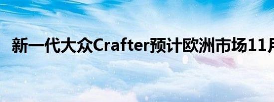 新一代大众Crafter预计欧洲市场11月开售