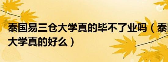 泰国易三仓大学真的毕不了业吗（泰国易三仓大学真的好么）