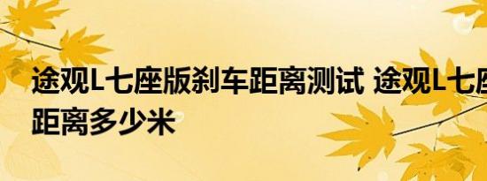 途观L七座版刹车距离测试 途观L七座版刹车距离多少米 