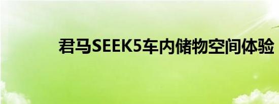 君马SEEK5车内储物空间体验