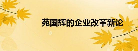 苑国辉的企业改革新论