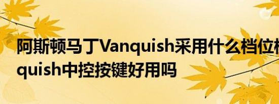 阿斯顿马丁Vanquish采用什么档位模式 Vanquish中控按键好用吗