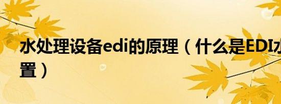 水处理设备edi的原理（什么是EDI水处理装置）