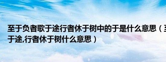 至于负者歌于途行者休于树中的于是什么意思（至于负者歌于途,行者休于树什么意思）