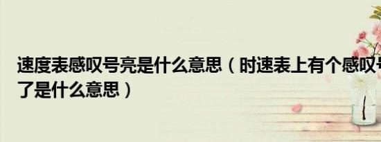 速度表感叹号亮是什么意思（时速表上有个感叹号小黄灯亮了是什么意思）