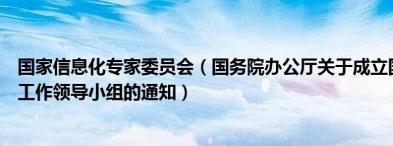 国家信息化专家委员会（国务院办公厅关于成立国家信息化工作领导小组的通知）