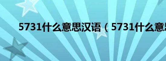 5731什么意思汉语（5731什么意思）