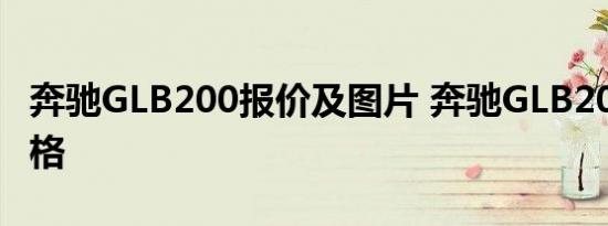 奔驰GLB200报价及图片 奔驰GLB200最新价格