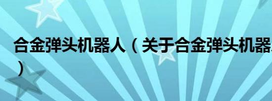 合金弹头机器人（关于合金弹头机器人的介绍）