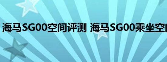 海马SG00空间评测 海马SG00乘坐空间大吗 