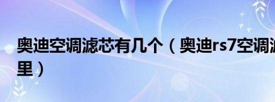 奥迪空调滤芯有几个（奥迪rs7空调滤芯在哪里）