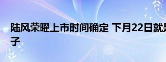 陆风荣曜上市时间确定 下月22日就是正式日子