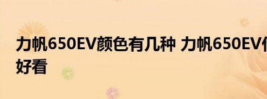 力帆650EV颜色有几种 力帆650EV什么颜色好看