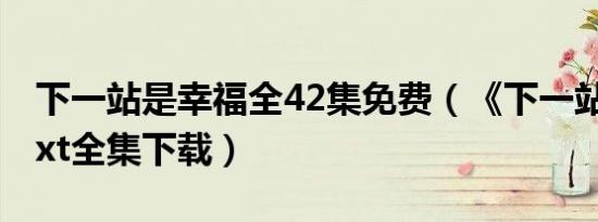 下一站是幸福全42集免费（《下一站幸福》txt全集下载）