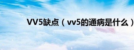 VV5缺点（vv5的通病是什么）