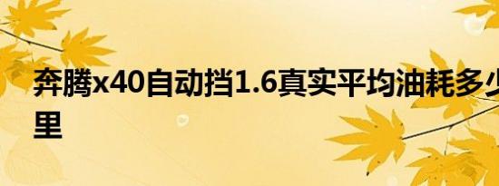 奔腾x40自动挡1.6真实平均油耗多少钱一公里