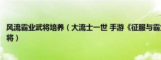 风流霸业武将培养（大流士一世 手游《征服与霸业》中的武将）