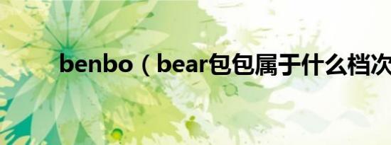 benbo（bear包包属于什么档次）