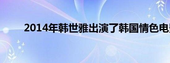 2014年韩世雅出演了韩国情色电影