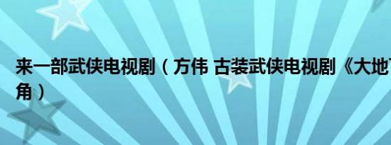 来一部武侠电视剧（方伟 古装武侠电视剧《大地飞鹰》男主角）