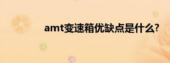 amt变速箱优缺点是什么?