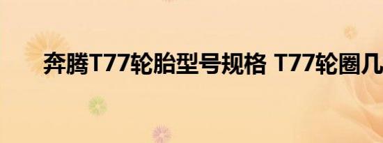 奔腾T77轮胎型号规格 T77轮圈几寸 