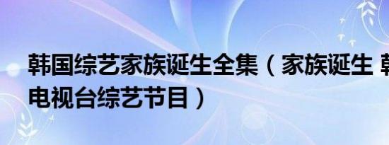 韩国综艺家族诞生全集（家族诞生 韩国SBS电视台综艺节目）